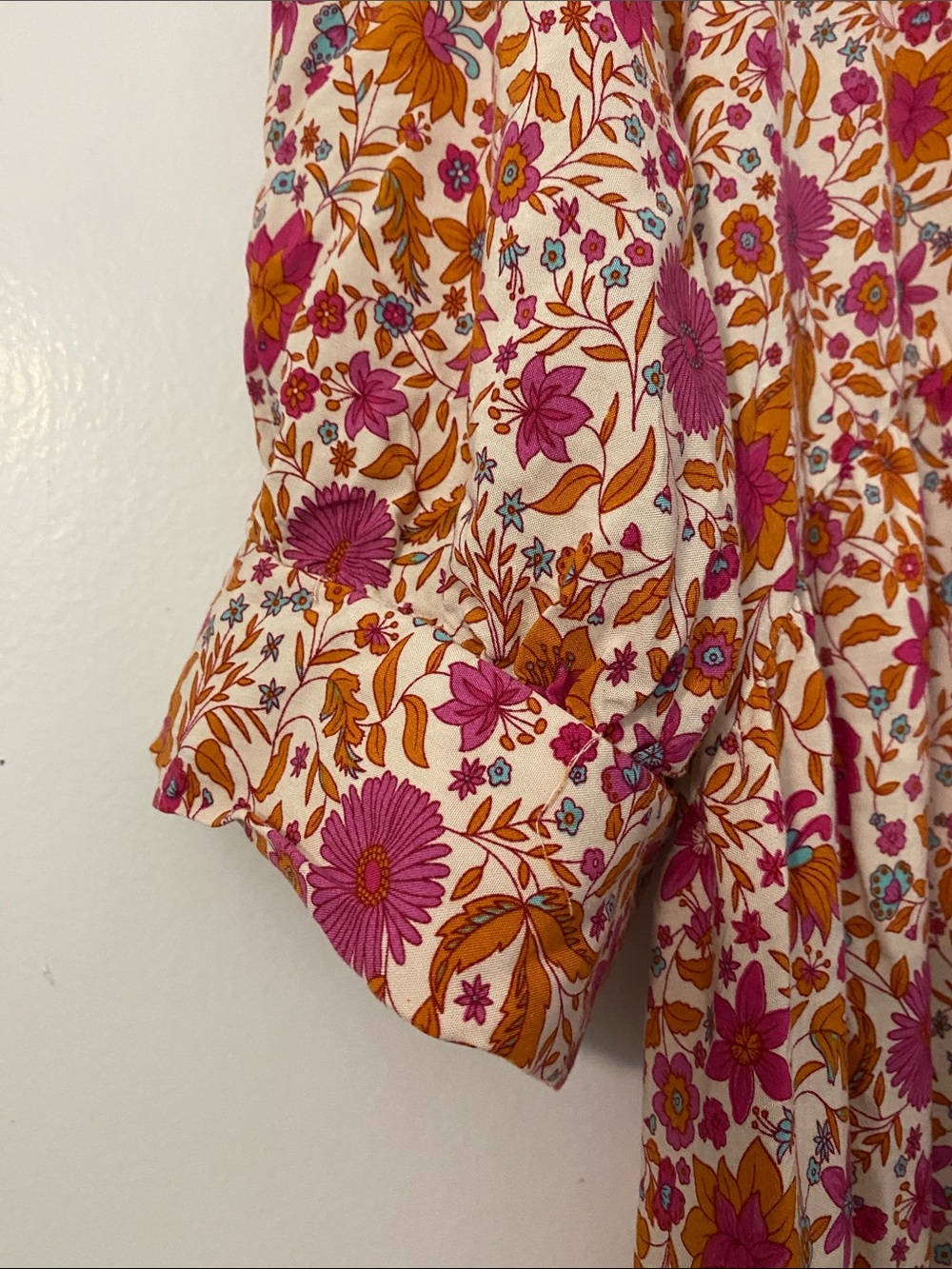 NATURAL LIFE Pink & Orange Floral Paisley Print Button-Front Midi Dress - Picture 4 of 7